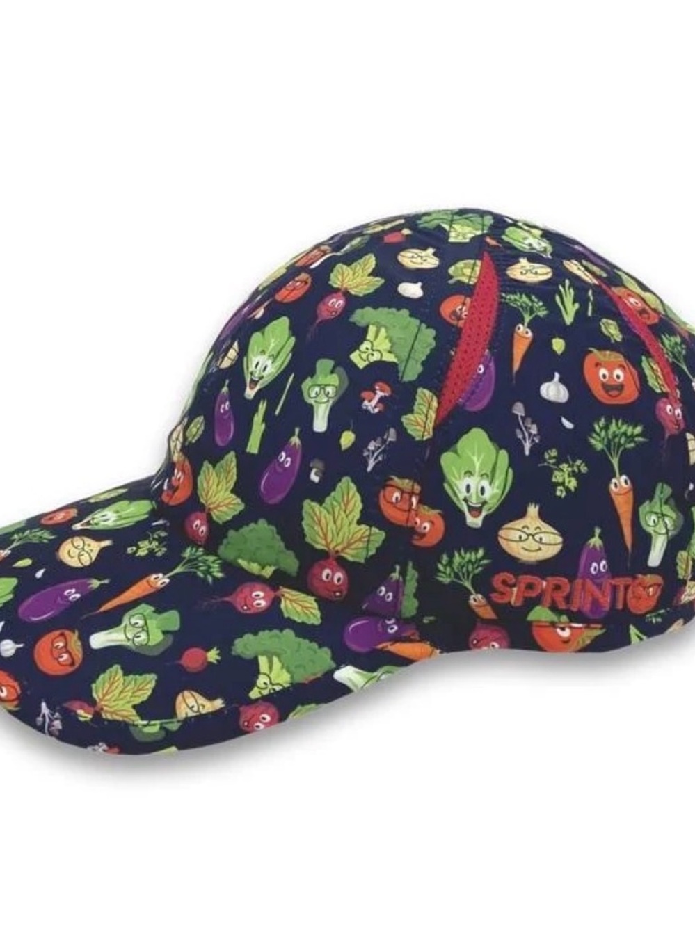 Navy Veggie Print Baseball Cap - Colorful Vegetables